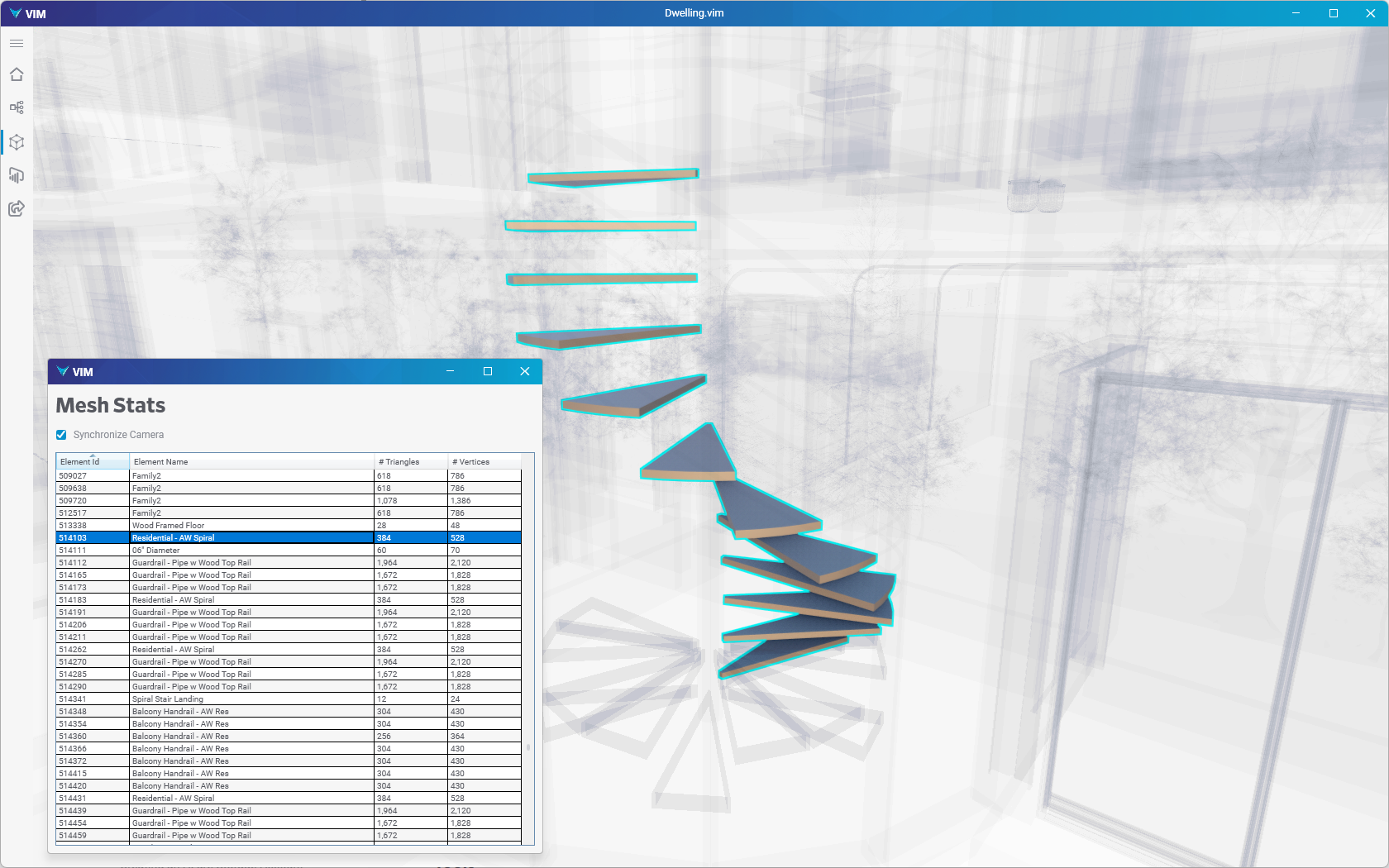 Mesh Stats window