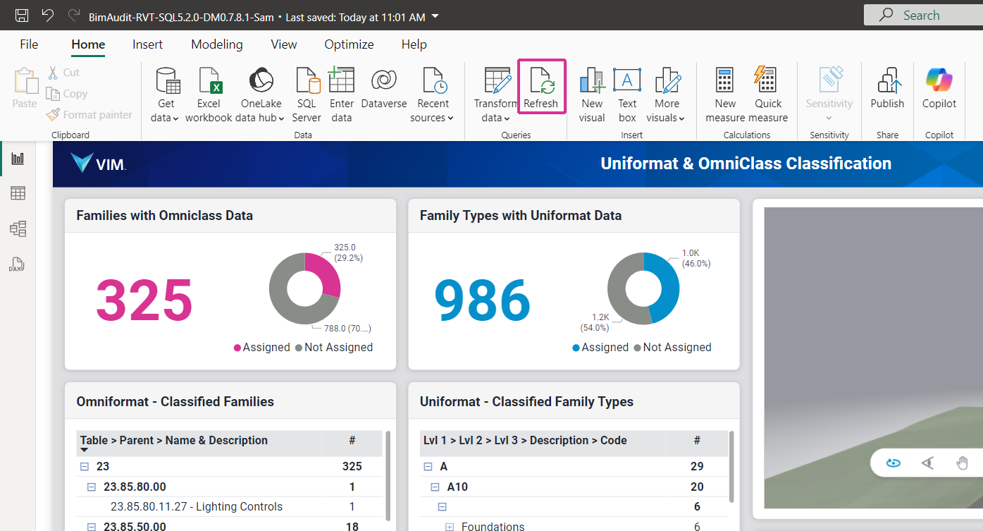 Uniformat & Omniclass report